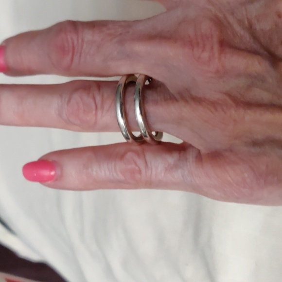 Tiffany & Co Paloma Picasso Le Cercle Cross Ring Sterling Silver 6.5 Reversible - Picture 2 of 9